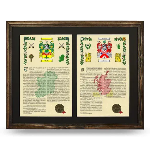 Double Armorial History Framed- Brown