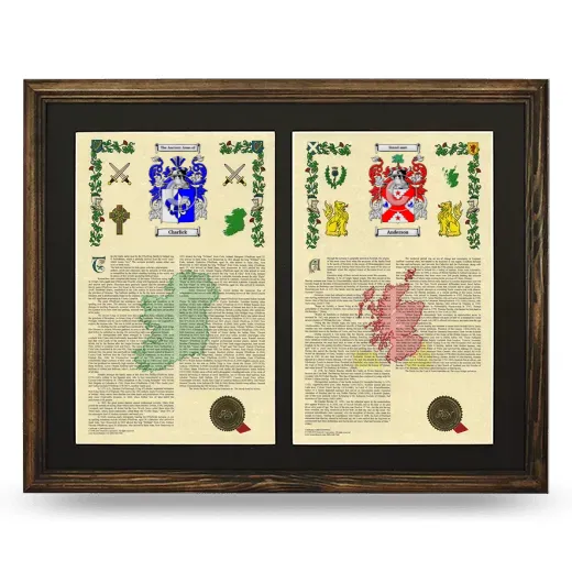 Double Armorial History Framed- Brown