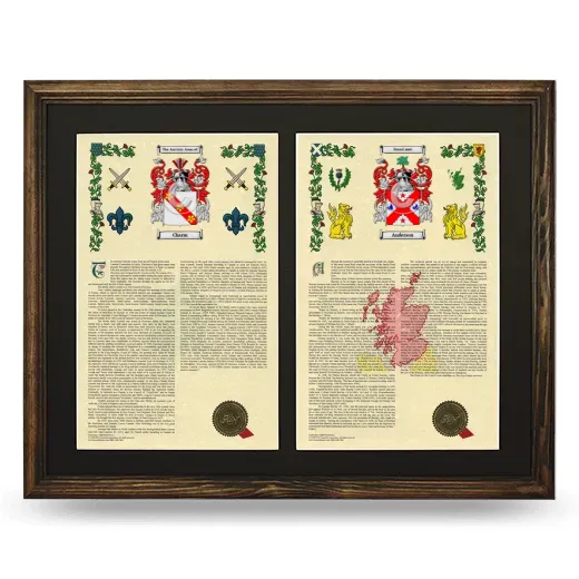 Double Armorial History Framed- Brown