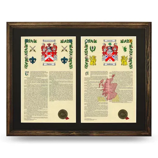 Double Armorial History Framed- Brown