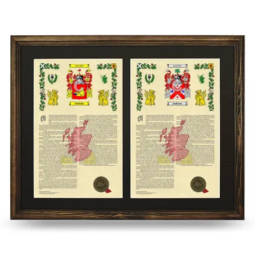Double Armorial History Framed- Brown
