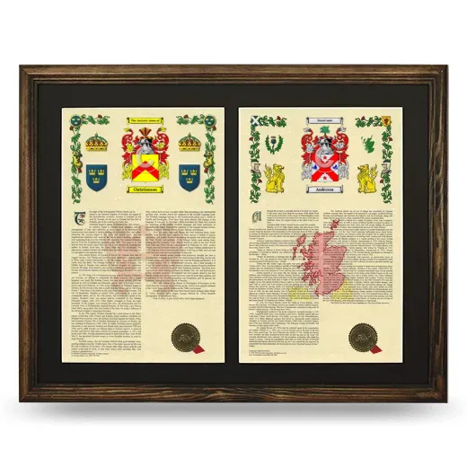 Double Armorial History Framed- Brown