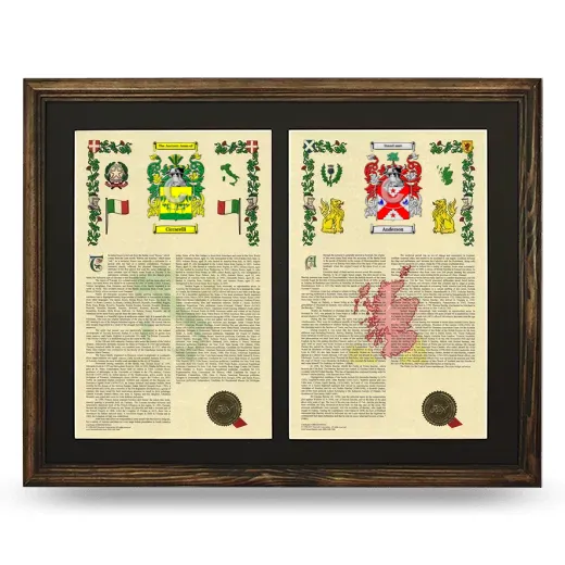 Double Armorial History Framed- Brown