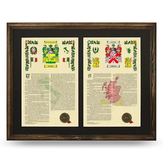 Double Armorial History Framed- Brown
