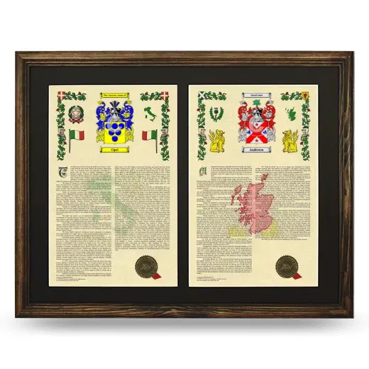 Double Armorial History Framed- Brown