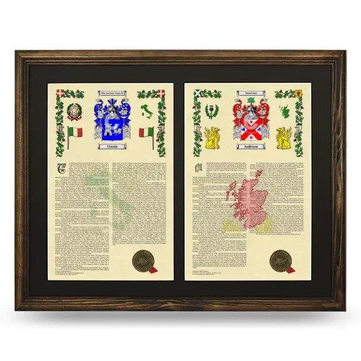Double Armorial History Framed- Brown