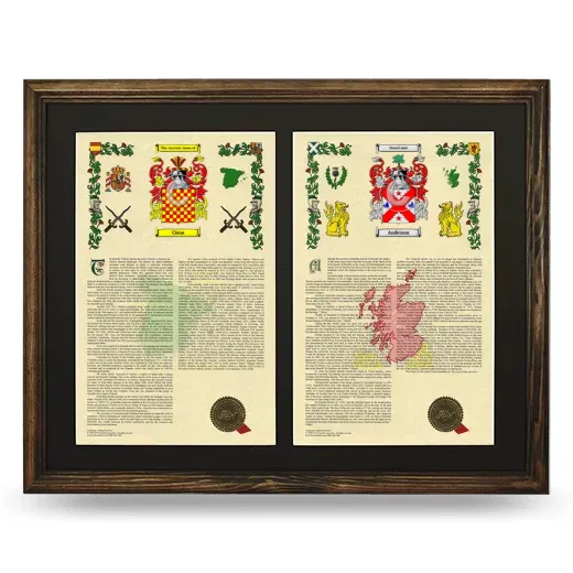 Double Armorial History Framed- Brown