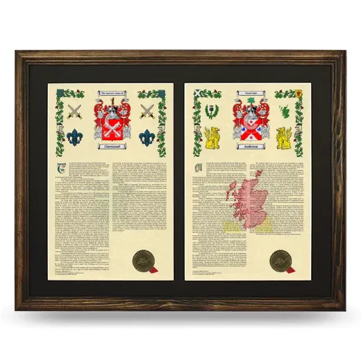 Double Armorial History Framed- Brown