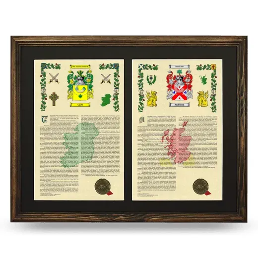 Double Armorial History Framed- Brown