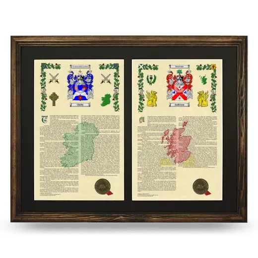 Double Armorial History Framed- Brown