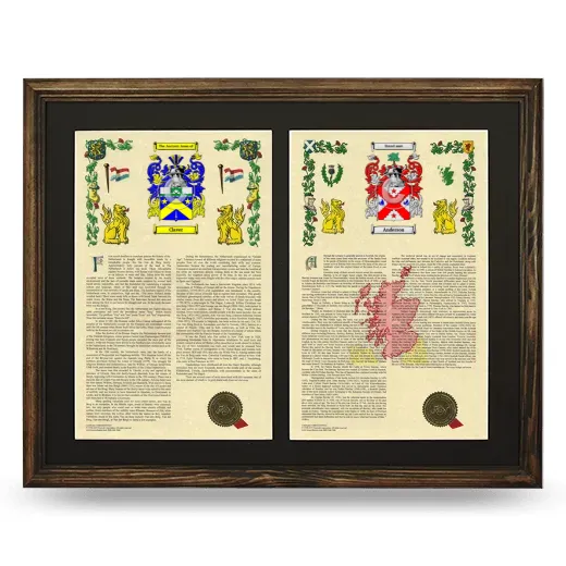 Double Armorial History Framed- Brown