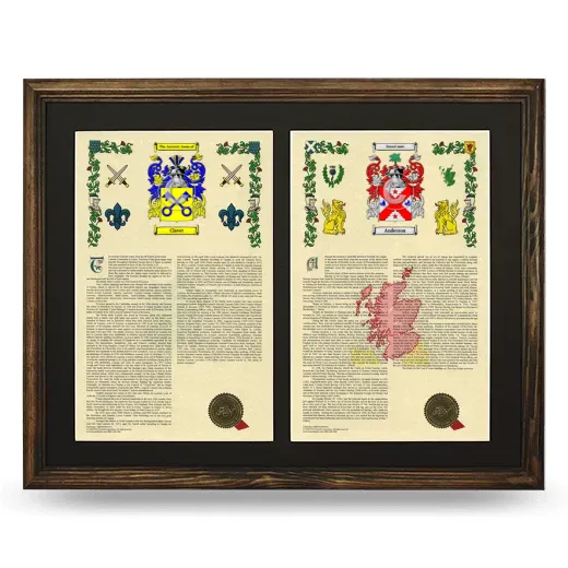 Double Armorial History Framed- Brown