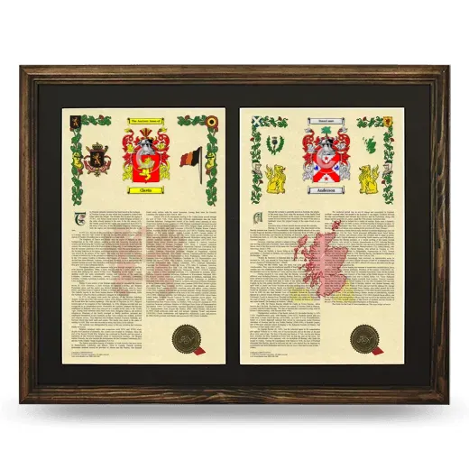 Double Armorial History Framed- Brown