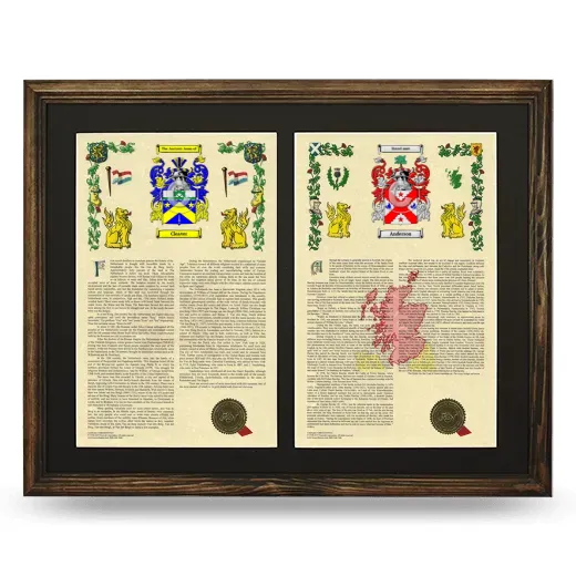 Double Armorial History Framed- Brown