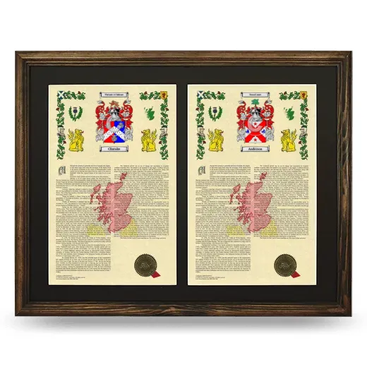 Double Armorial History Framed- Brown