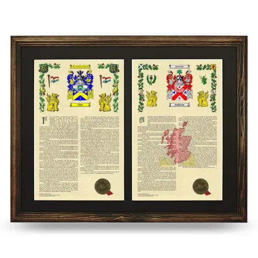 Double Armorial History Framed- Brown