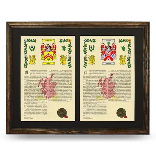 Double Armorial History Framed- Brown
