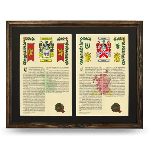 Double Armorial History Framed- Brown