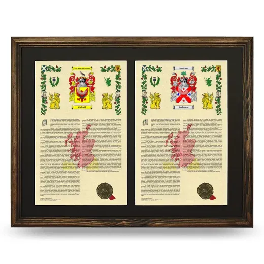Double Armorial History Framed- Brown