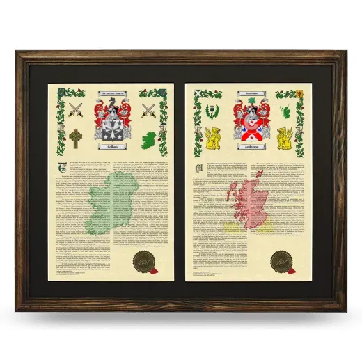 Double Armorial History Framed- Brown