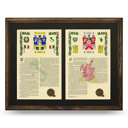 Double Armorial History Framed- Brown
