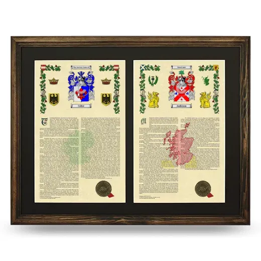 Double Armorial History Framed- Brown