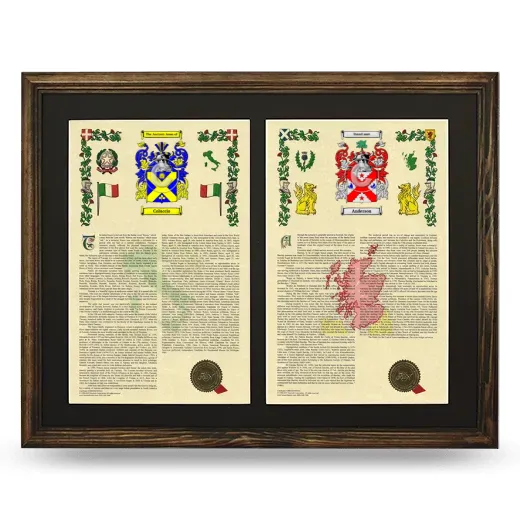 Double Armorial History Framed- Brown