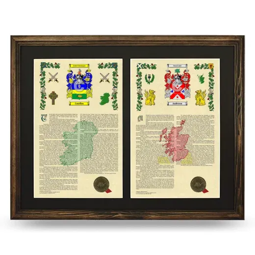 Double Armorial History Framed- Brown