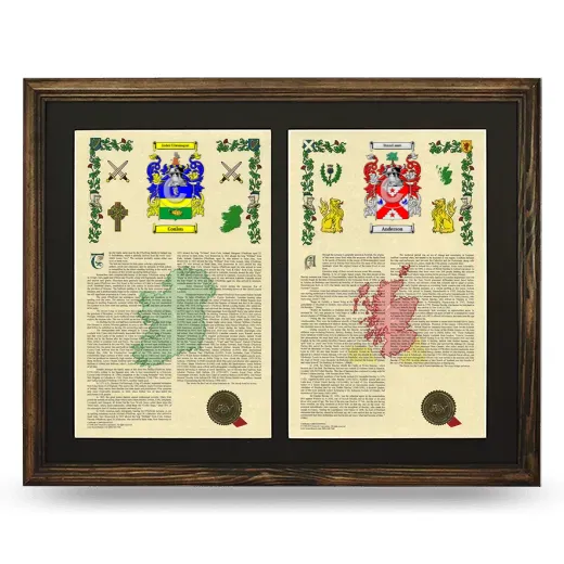 Double Armorial History Framed- Brown