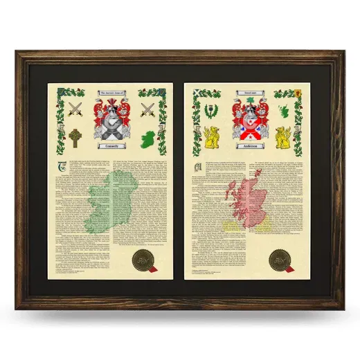 Double Armorial History Framed- Brown