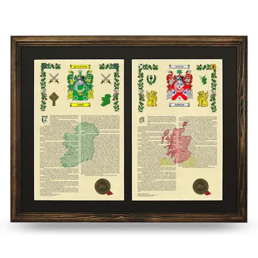 Double Armorial History Framed- Brown
