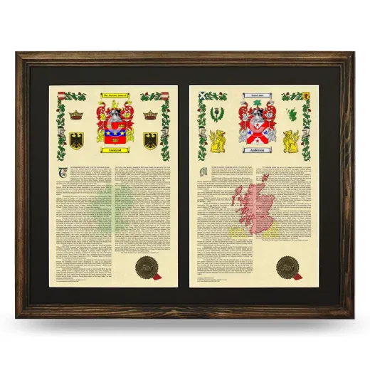 Double Armorial History Framed- Brown