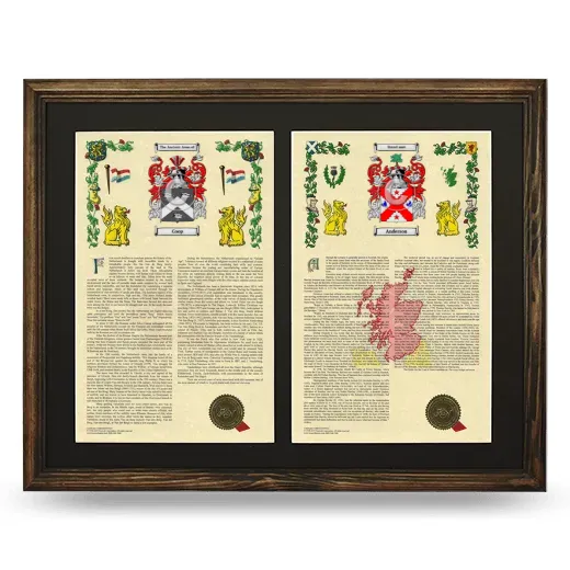 Double Armorial History Framed- Brown