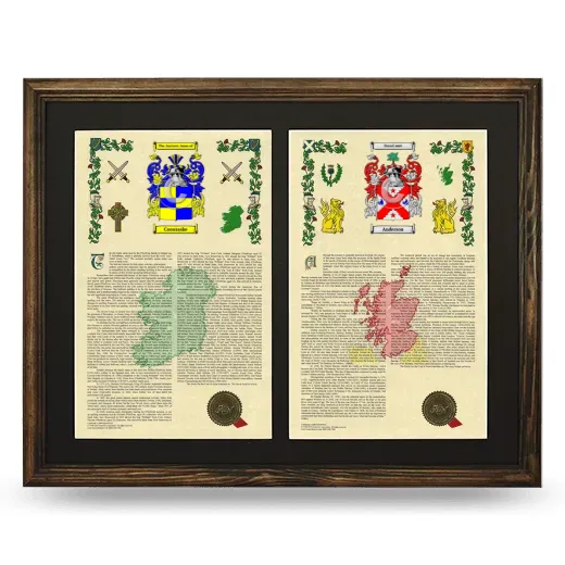 Double Armorial History Framed- Brown