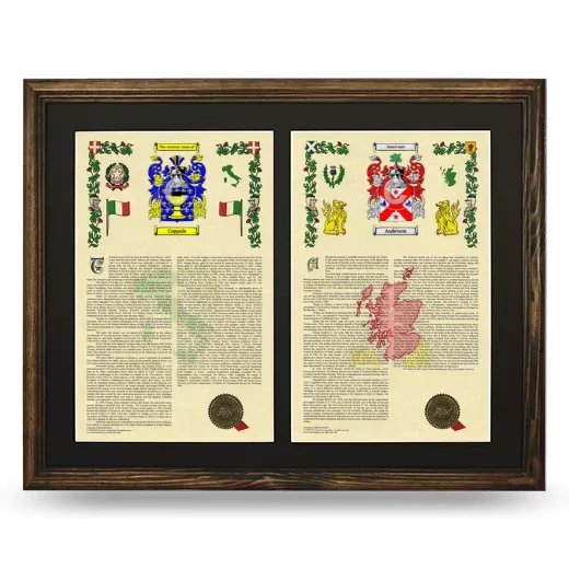 Double Armorial History Framed- Brown