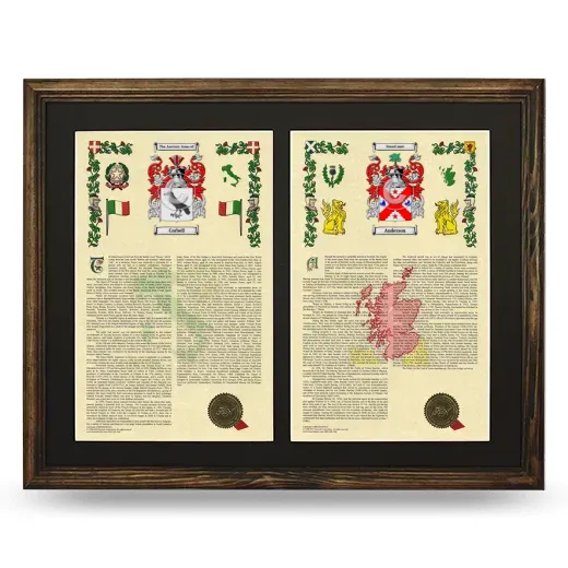 Double Armorial History Framed- Brown