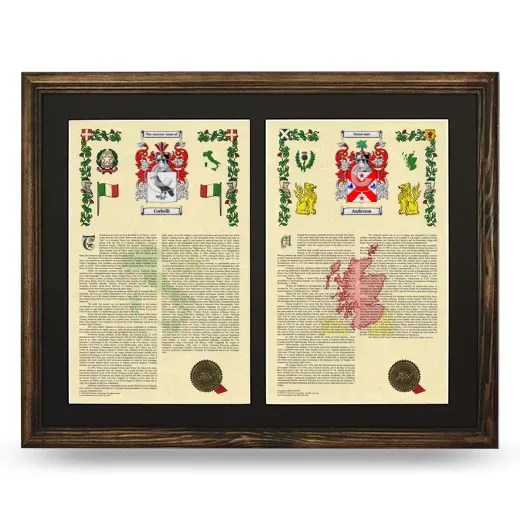 Double Armorial History Framed- Brown