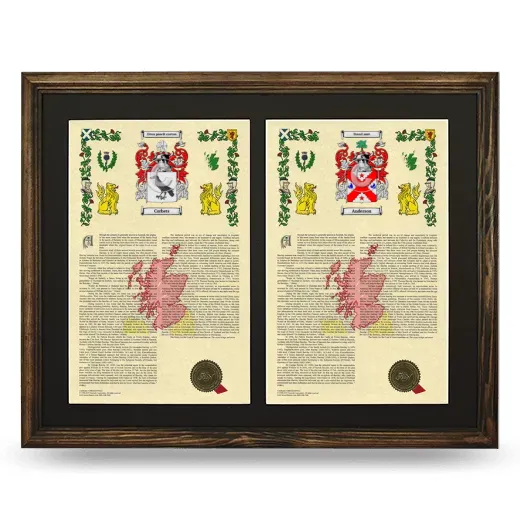 Double Armorial History Framed- Brown