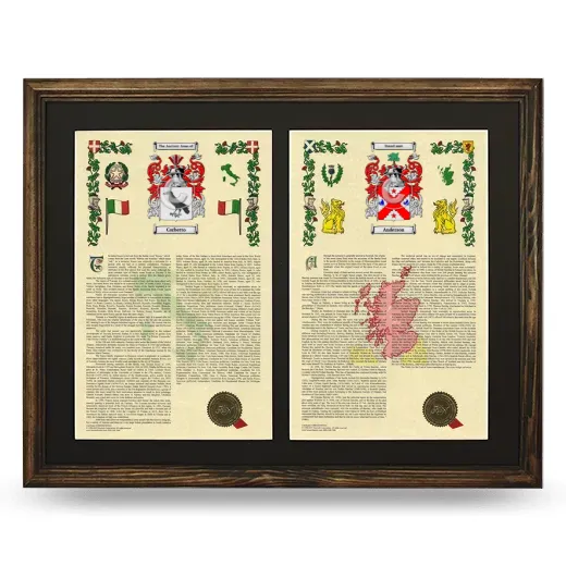 Double Armorial History Framed- Brown