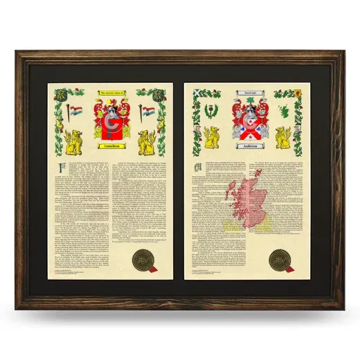 Double Armorial History Framed- Brown
