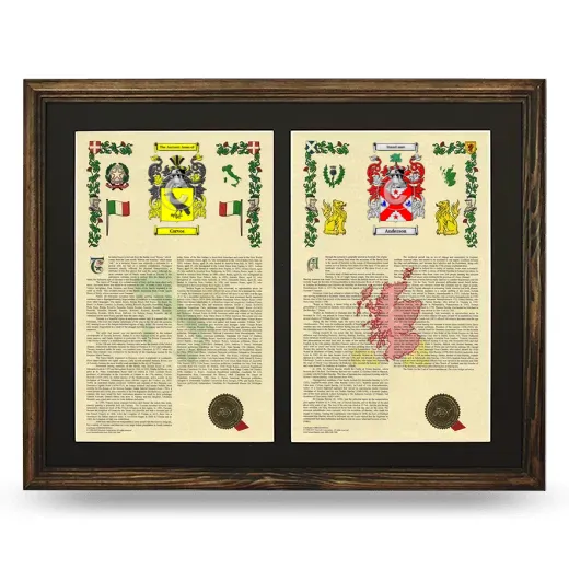 Double Armorial History Framed- Brown