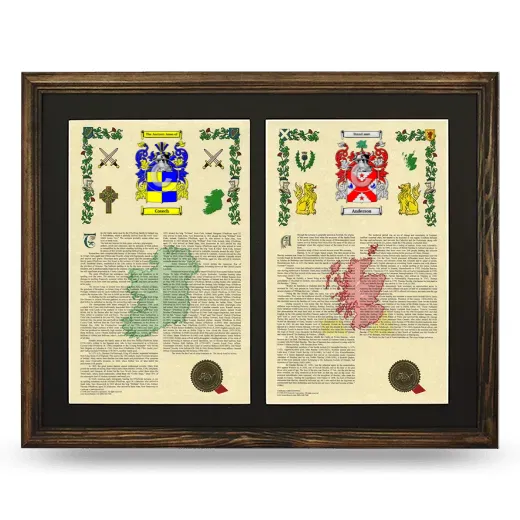 Double Armorial History Framed- Brown