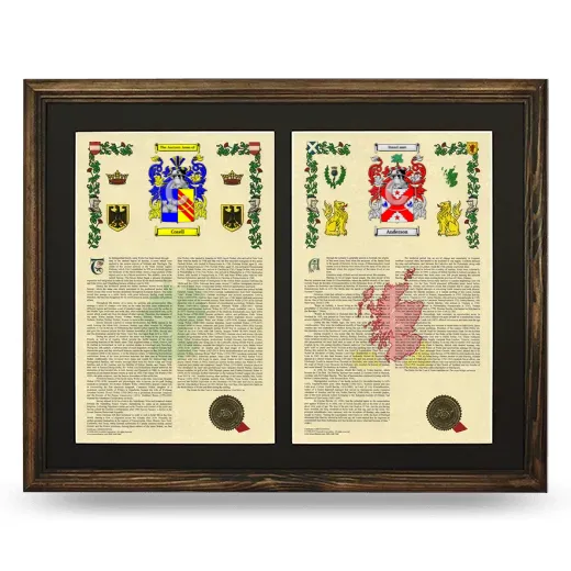 Double Armorial History Framed- Brown