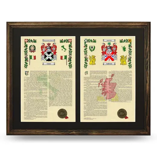 Double Armorial History Framed- Brown