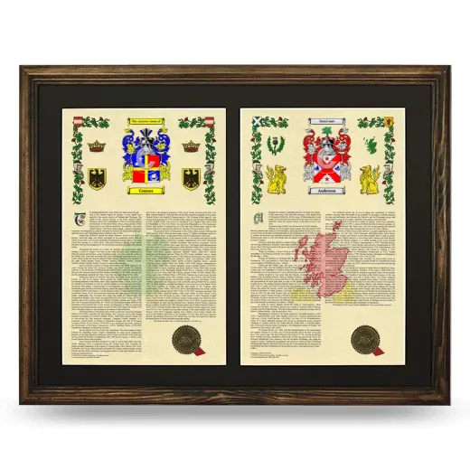 Double Armorial History Framed- Brown