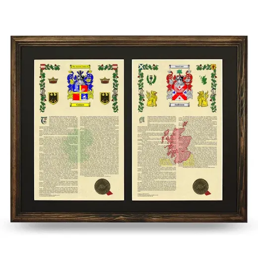 Double Armorial History Framed- Brown