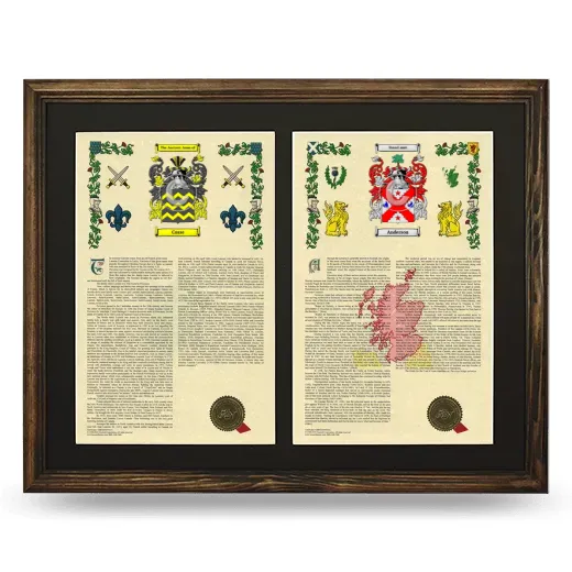 Double Armorial History Framed- Brown