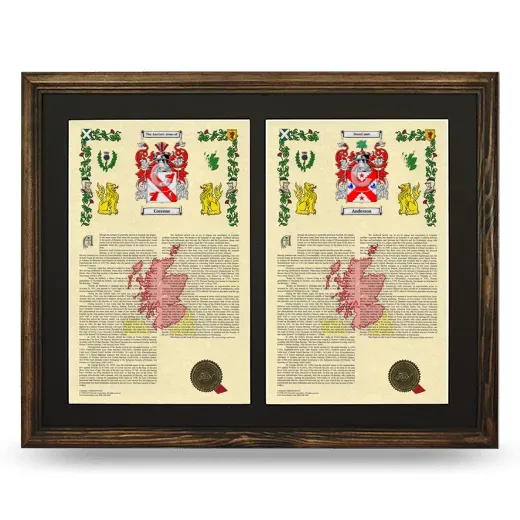 Double Armorial History Framed- Brown