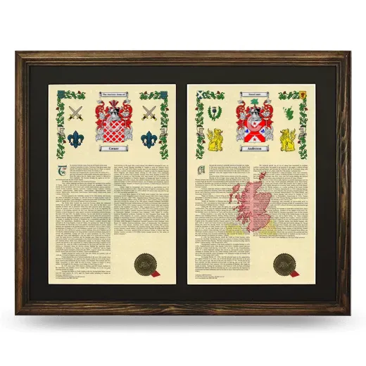 Double Armorial History Framed- Brown
