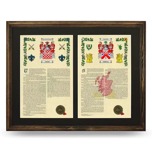 Double Armorial History Framed- Brown